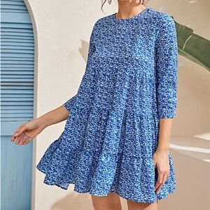 Zara NWOT Tiered Babydoll Floral Dress